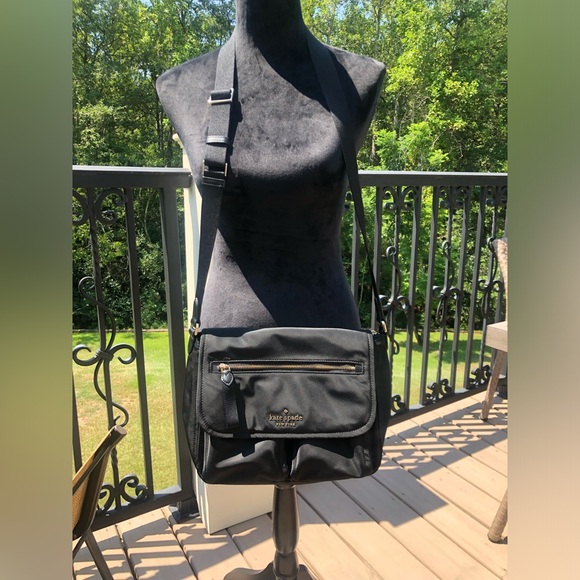 Black Kate Spade Nylon Crossbody and Matching Wallet - Picture 5 of 16